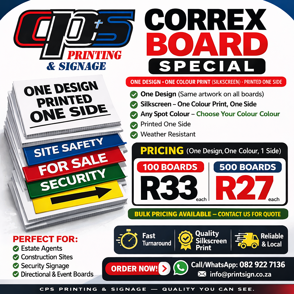 Correx board special pricing promotion